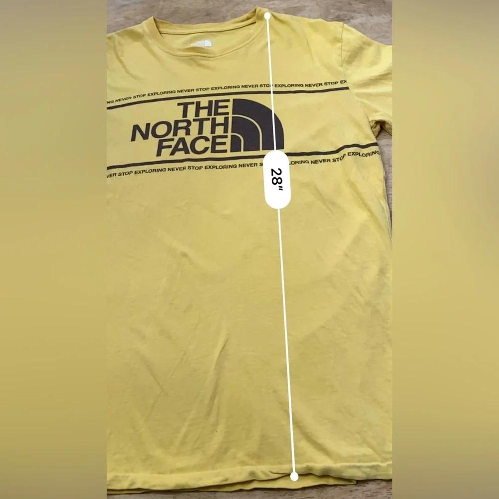 The North Face Standard Fit Adult M Yellow/Brown Short Sleeve Cotton Graphic Tee